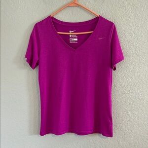 Nike Women's Pink V-Neck Top